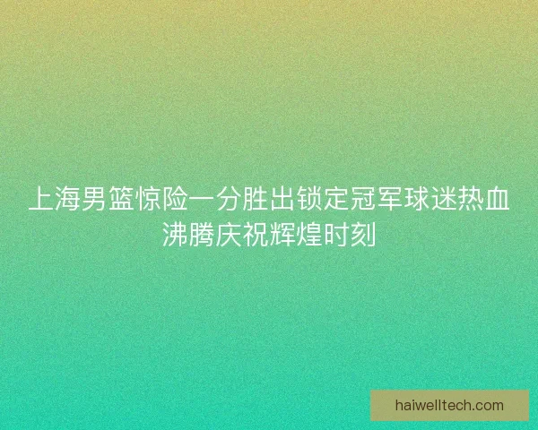 上海男篮惊险一分胜出锁定冠军球迷热血沸腾庆祝辉煌时刻