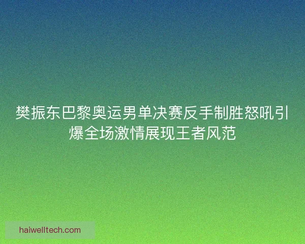 樊振东巴黎奥运男单决赛反手制胜怒吼引爆全场激情展现王者风范